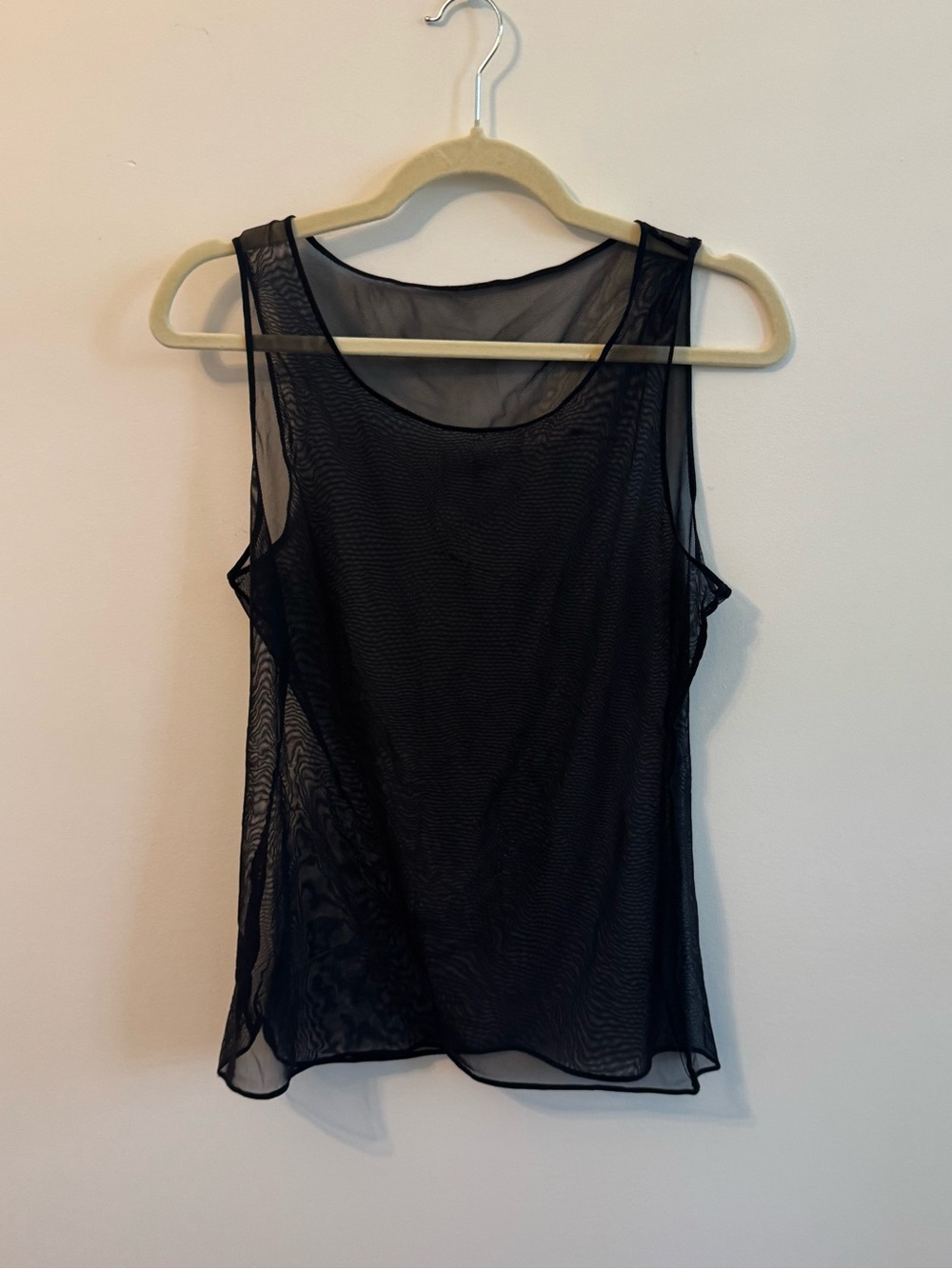 Black Sheer Mesh Sleeveless Camisole